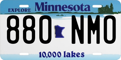 MN license plate 880NMO