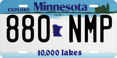 MN license plate 880NMP