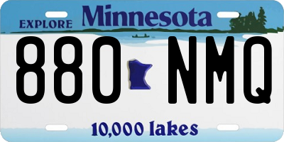 MN license plate 880NMQ