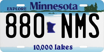 MN license plate 880NMS