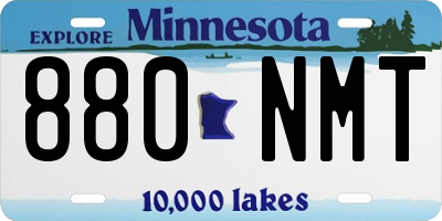 MN license plate 880NMT