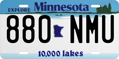 MN license plate 880NMU