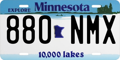 MN license plate 880NMX