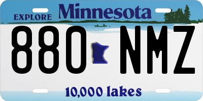 MN license plate 880NMZ