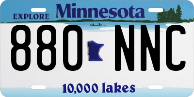 MN license plate 880NNC