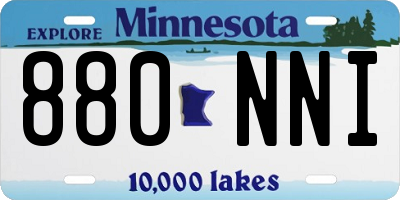 MN license plate 880NNI