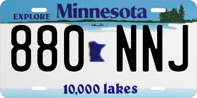 MN license plate 880NNJ
