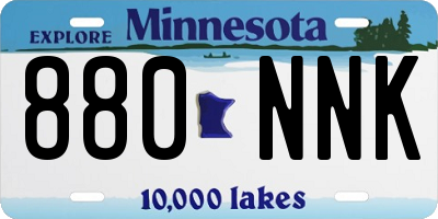 MN license plate 880NNK