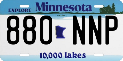 MN license plate 880NNP