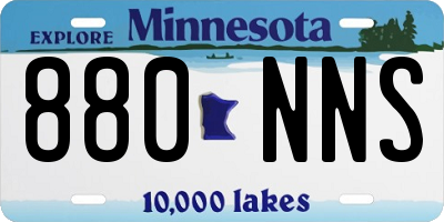 MN license plate 880NNS