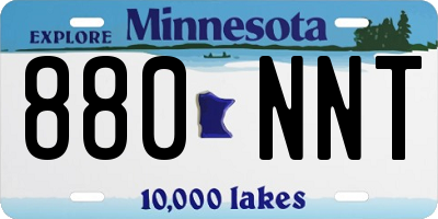 MN license plate 880NNT