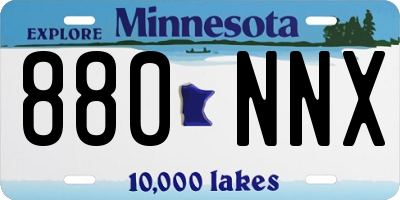 MN license plate 880NNX
