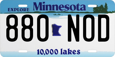 MN license plate 880NOD