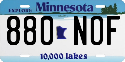 MN license plate 880NOF