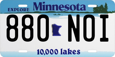 MN license plate 880NOI