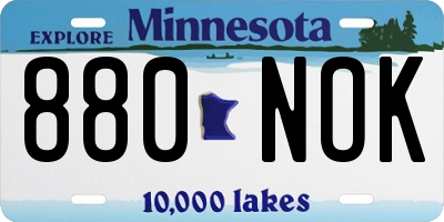 MN license plate 880NOK