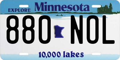 MN license plate 880NOL