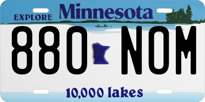 MN license plate 880NOM