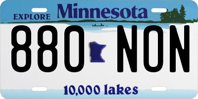 MN license plate 880NON