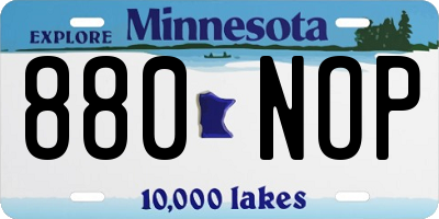 MN license plate 880NOP