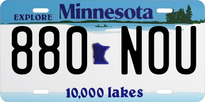 MN license plate 880NOU