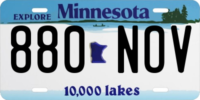 MN license plate 880NOV