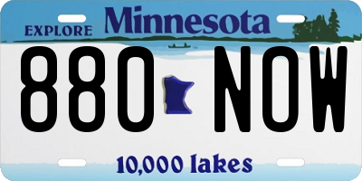 MN license plate 880NOW