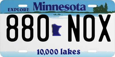 MN license plate 880NOX