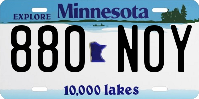 MN license plate 880NOY