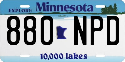 MN license plate 880NPD