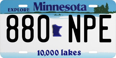 MN license plate 880NPE