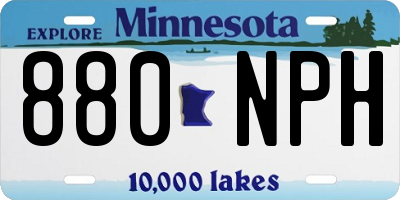 MN license plate 880NPH