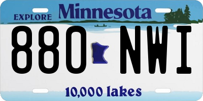 MN license plate 880NWI