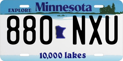 MN license plate 880NXU