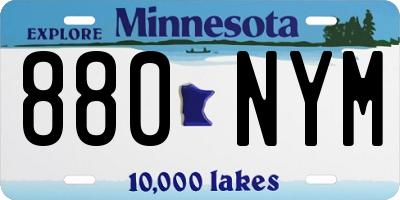 MN license plate 880NYM
