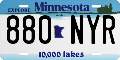 MN license plate 880NYR