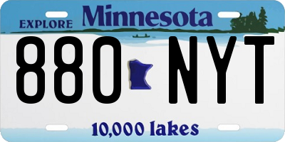 MN license plate 880NYT