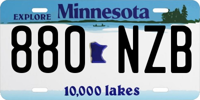 MN license plate 880NZB