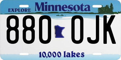MN license plate 880OJK