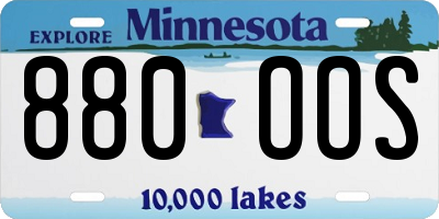 MN license plate 880OOS