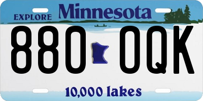 MN license plate 880OQK
