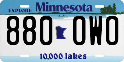 MN license plate 880OWO