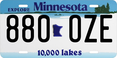 MN license plate 880OZE
