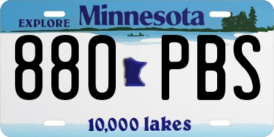 MN license plate 880PBS