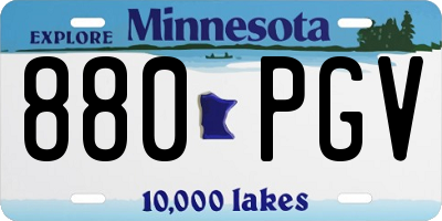 MN license plate 880PGV