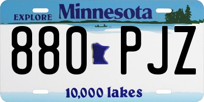 MN license plate 880PJZ