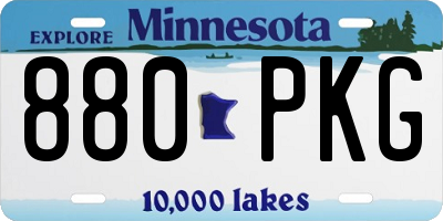 MN license plate 880PKG