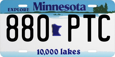 MN license plate 880PTC