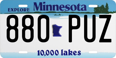 MN license plate 880PUZ