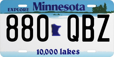 MN license plate 880QBZ